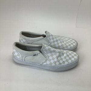 Vans Classic White Checkered Slip-On Sneakers Men's size 10.5